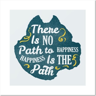 Motivation Quotes-There is no pass to happines Posters and Art